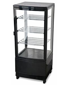 Zanduco 17" Single Door Countertop Four Sided Glass Refrigerated Showcase with 78L Capacity - 110V, 2.4A