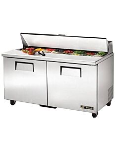 True TSSU-60-16-HC 60" 2-Solid Door Refrigerated Sandwich/Salad Prep Table - 115V - USA