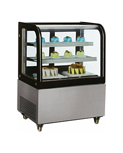 Zanduco 36” Curved Glass Standing Refrigerated Bakery Display Case with 9.5 cu.ft. Capacity - USA