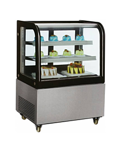 Zanduco 48” Curved Glass Standing Refrigerated Bakery Display Case with 13 cu.ft. Capacity - USA