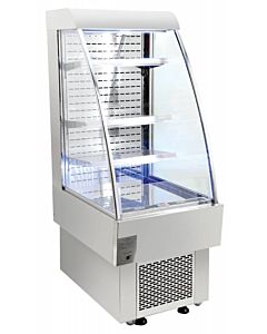 Zanduco 24" Grab-and-Go Open Silver Refrigerated Floor Display Showcase with 230L Capacity - 110V, 1230W