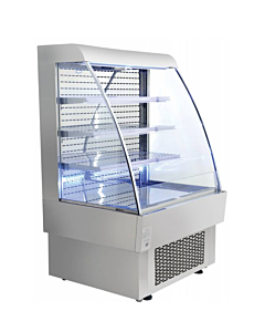 Zanduco 39" Grab-and-Go Open Silver Refrigerated Floor Display Showcase with 380L Capacity - 110V, 1280W - USA
