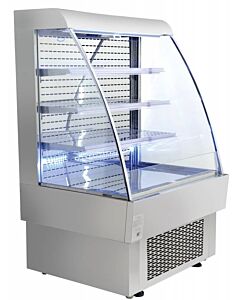 Zanduco 39" Grab-and-Go Open Silver Refrigerated Floor Display Showcase with 380L Capacity - 110V, 1280W