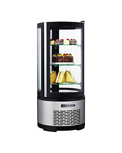 Zanduco 19" Circular Countertop Refrigerated Display Case with 100L Capacity - 110V, 230W - USA
