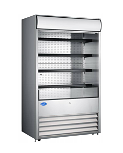 Zanduco 48" Grab-and-Go Open Stainless Steel Refrigerated Floor Self-Serve Display Case with 700L Capacity - 220V, 2650W - USA