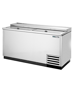 True TD-65-24-S-HC 64" Solid Slide Lid Stainless Steel Deep Well Horizontal Bottle Cooler - CA