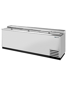 True TD-95-38-S-HC 95" Solid Slide Lid Stainless Steel Deep Well Bottle Cooler - USA
