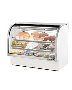 True TCGG-60-HC-LD 60" White Curved Glass Refrigerated Deli Case - 30 cu. ft.