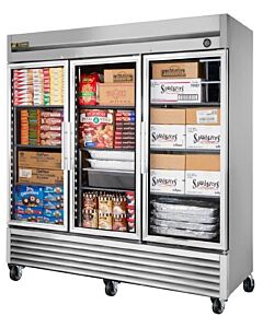 True T-72FG-HC~FGD01 78" Glass Door Reach In Freezer with LED Lighting - 72 cu.ft. - CA
