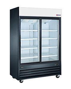 Omcan 53" Black Reach-In Refrigerator with 2 Sliding Glass Doors 45 cu.ft. - 51032 - CA