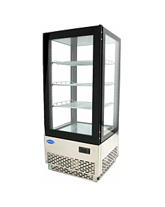 Zanduco 17" Countertop Refrigerated Showcase with Four Sided Glass and Stainless Steel Base - 110V, 180W - USA