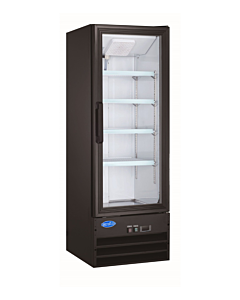Zanduco 22" Single Swing Glass Door Merchandiser Refrigerator with 9.1 cu.ft. Capacity - Black, 110V