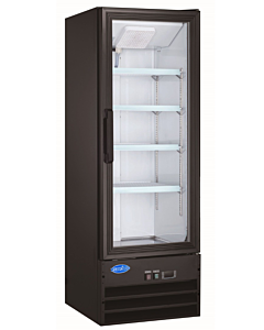 Zanduco 22" Single Swing Glass Door Merchandiser Refrigerator with 9.1 cu.ft. Capacity - Black, 110V - USA