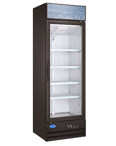 Zanduco 26" Single Glass Door 14 cu. ft. Merchandiser Refrigerator - Black