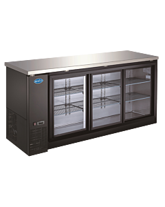 Zanduco 72" Three Sliding Glass Door Back Bar Cooler with 556L Capacity - 115V - USA