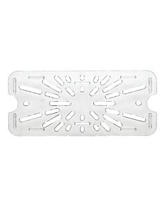Cambro 30CWD135 Food Pan - Camwear - Polycarbonate - Clear - Drain Shelf - 1/3 Size - USA