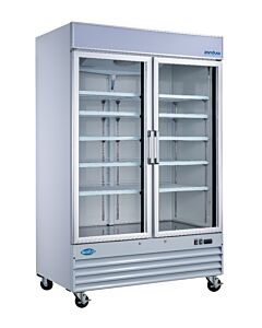 Zanduco 53" Two Swing Glass Door 44.8 cu.ft. Merchandiser Refrigerator - White - CA