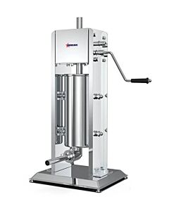 Omcan Stainless Steel Vertical Gear Drive Manual Sausage Stuffer - 11lb.