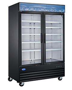 Zanduco 53" Two Swing Glass Door 44.8 cu.ft. Merchandiser Refrigerator - Black