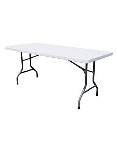 Omcan 72" Solid Heavy-Duty White Plastic Folding Table - CA