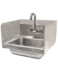Zanduco Hand Sink - Wall Mounted With Sides Splash & 4" Faucet