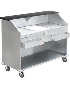 Omcan 61" Portable Bar with Open Bottom, Ice Bin, Shut Off Valve, & Speed Rails - CA