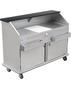 Omcan 61" Portable Bar with Hinge Doors, Ice Bin, Shut Off Valve, & Speed Rails