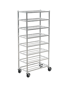 Omcan Aluminum Universal Rack for 10" x 30" & 12" x 30" Meat Trays with 8 Slides and 8" Spacing