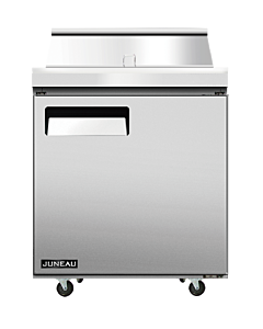 Juneau 28" Refrigerated Prep Table with One Door, 3.4 cu.ft. - 115V, 510W