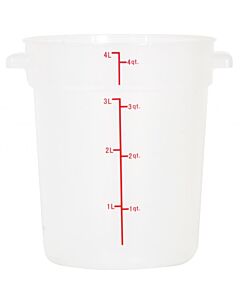 Omcan 4 Qt. Translucent Round Polypropylene Food Storage Container - USA