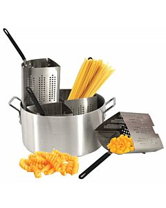 Omcan Aluminum Pasta Cooker Set with 4 Stainless Steel Inserts