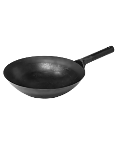 Omcan 16" Black Iron Mandarin Wok with Welded Joint - NSF - CA