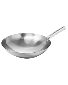 Omcan 14" Stainless Steel Mandarin Wok with Nailed Joint - NSF - CA