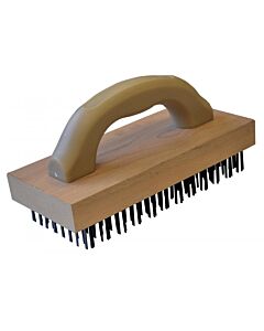 Omcan Wooden Block Brush with Handle