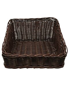 Omcan 14.5" x 16.5" x 10" Polypropylene Rattan Rectangular Wicker Basket