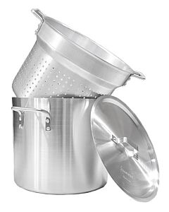 Omcan 20 QT Aluminum Double Boiler with Perforated Inner Pot
