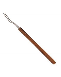 Omcan 21" Stainless Steel Pot Fork with Long Wood Handle - USA