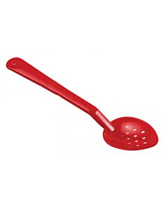 Omcan 13" Polycarbonate Perforated Serving Spoon - Red - USA