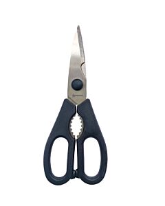 Omcan 8 3/8" Stainless Steel All-Purpose Detachable Kitchen Shears with Black Polypropylene Handle