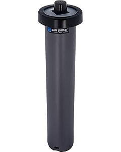 San Jamar C2010C Portion Cup EZ-Fit in-Counter Dispenser, Fits 1/2oz to 2-1/2oz Cup Size, 1-1/2" to 2-5/16" Rim, 16" Tube Length - USA