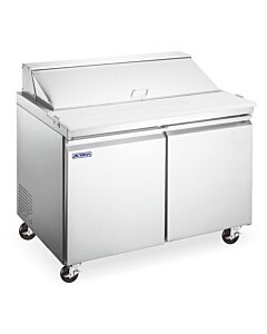 Aurora 47" Refrigerated 2-Door Prep Table with 357L Capacity - 120V, 408W