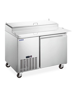 Aurora 45" Refrigerated 1-Door Pizza Prep Table with 7.8 cu.ft Capacity - 115V, 1/3 HP