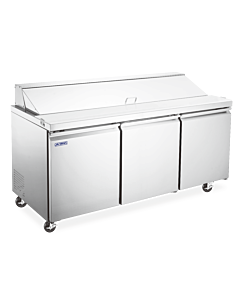 Aurora 70" Refrigerated 3-Doors Sandwich/Salad Prep Table with 553L Capacity - 120V, 670W