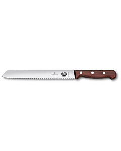 Victorinox 5.1630.21-X4 8" Serrated Edge Slant Tip Bread Knife with Wood Handle