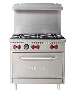 Vulcan SX36-6BP 36" 6-Burner Liquid Propane Range with Standard Oven - 198,000 - USA