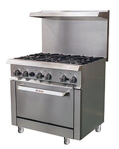 Ikon IR-6-36 36" 6 Burner Commercial Gas Range - 213,000 NG or 190,000 LP BTU