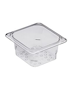 Cambro 63CLRCW135 1/6 Size Colander Pan 3" Deep - Camwear - Polycarbonate - Clear - CA