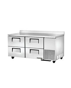 True TWT-67D-4-HC 67" 4-Drawer Deep Worktop Refrigerator- 20.6 Cu. Ft.