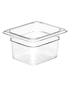 Cambro 64CW135 Food Pan 1.6 QT. - Camwear - Polycarbonate - Clear - 1/6 Size - USA