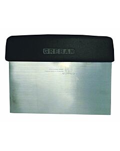 Omcan 6" Stainless Steel Dough Scraper with Black Handle - USA